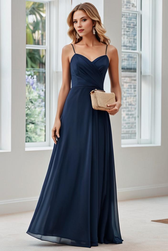 convertible chiffon lace open back spaghetti straps bridesmaid dress 121697