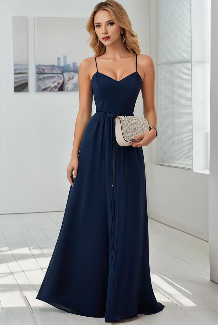 convertible chiffon lace open back spaghetti straps bridesmaid dress 121704