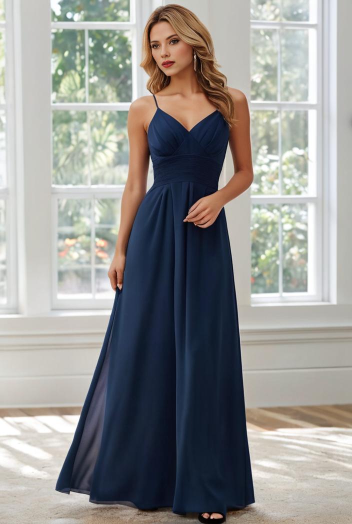 convertible chiffon lace open back spaghetti straps bridesmaid dress 121703