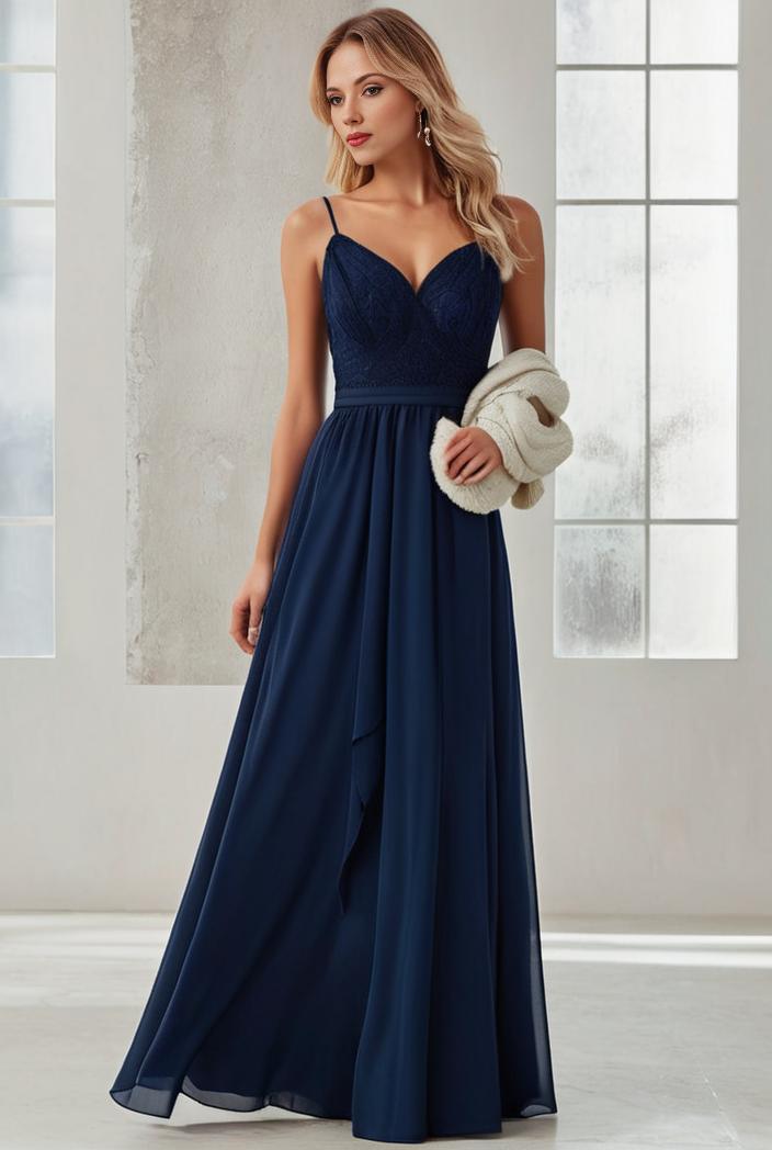 convertible chiffon lace open back spaghetti straps bridesmaid dress 121708