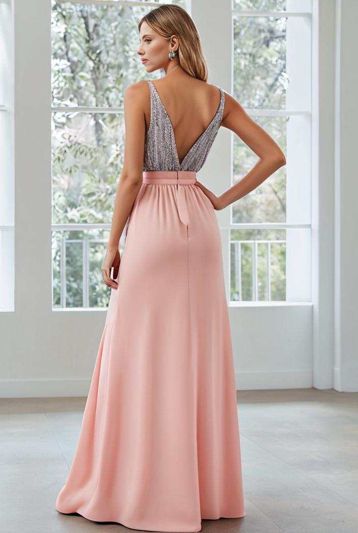 convertible chiffon lace open back spaghetti straps bridesmaid dress 121722