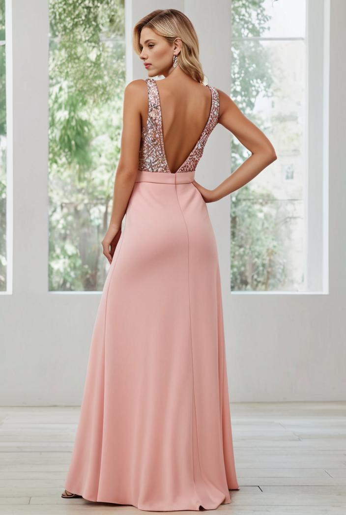 convertible chiffon lace open back spaghetti straps bridesmaid dress 121724