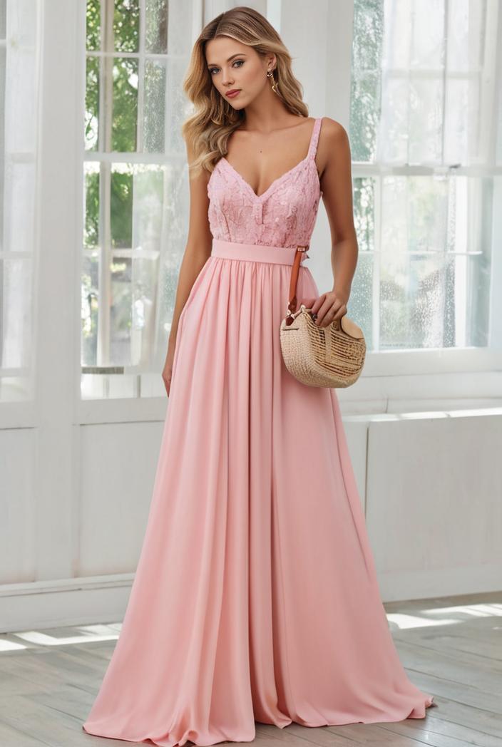convertible chiffon lace open back spaghetti straps bridesmaid dress 121730