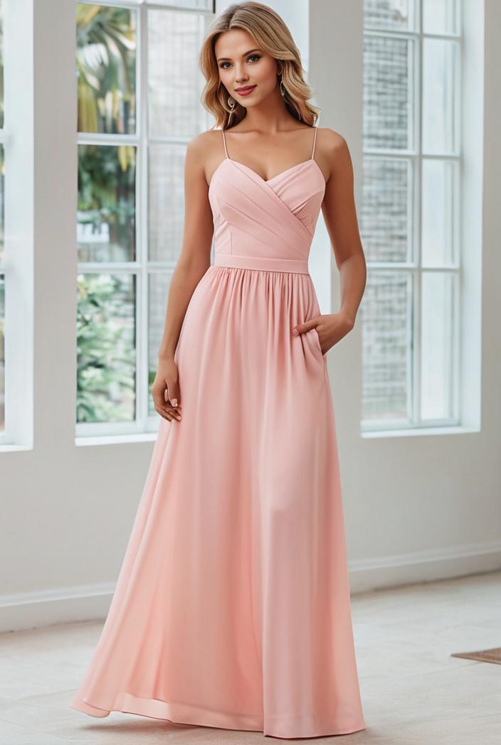 convertible chiffon lace open back spaghetti straps bridesmaid dress 121732