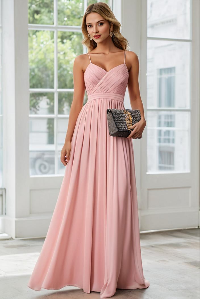 convertible chiffon lace open back spaghetti straps bridesmaid dress 121733