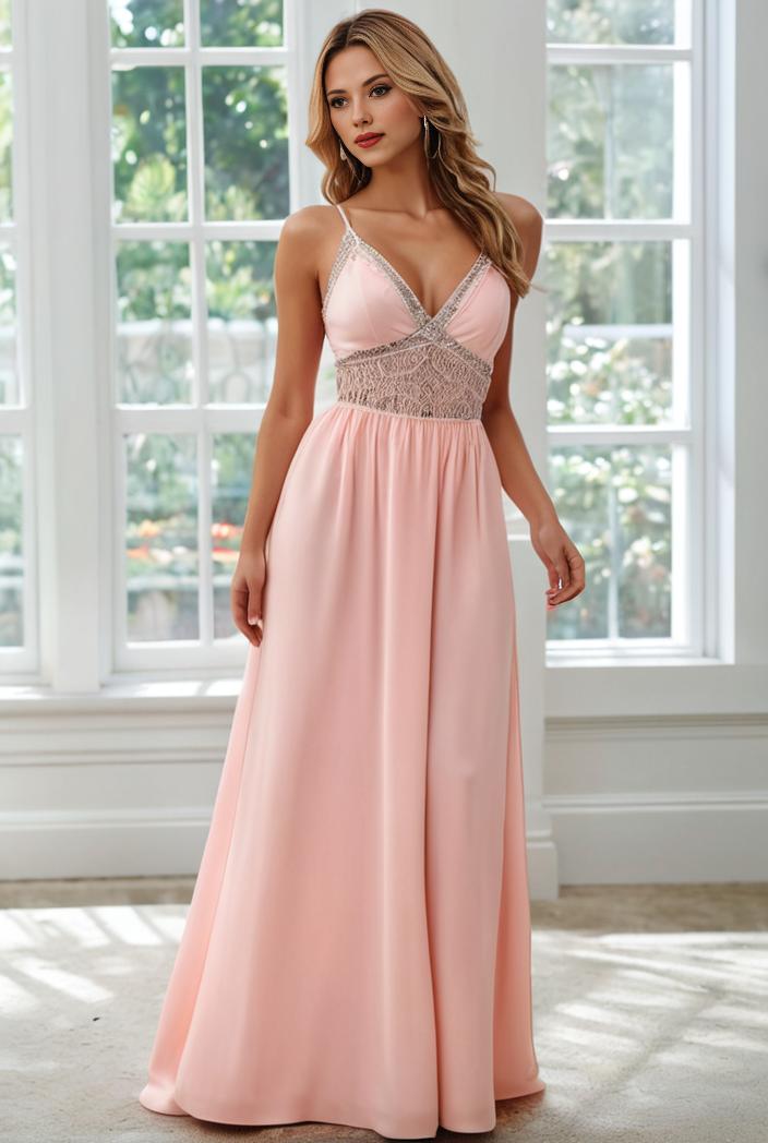 convertible chiffon lace open back spaghetti straps bridesmaid dress 121736