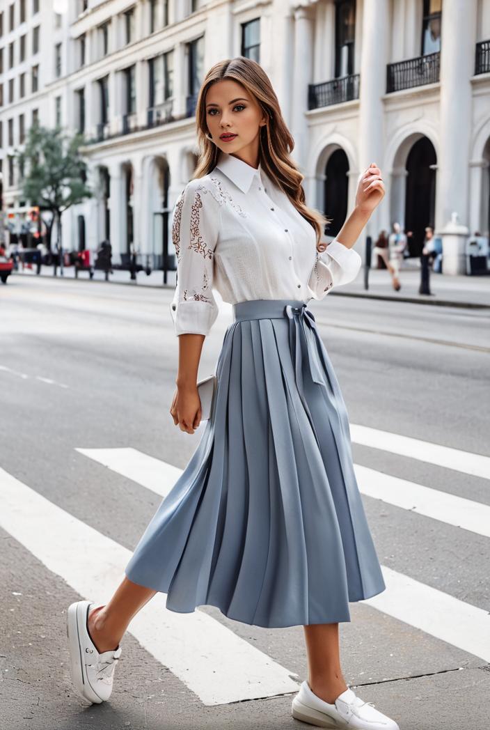 elegant one size women s pleated swing skirts 127223