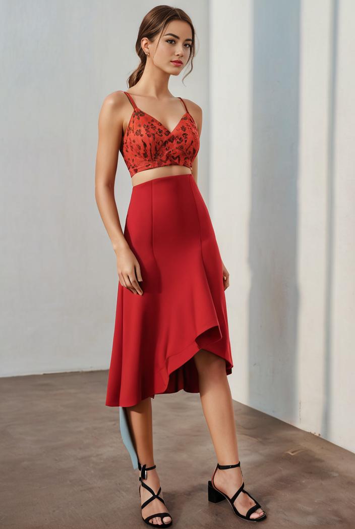 deep v neck lace chiffon bridesmaid dress with asymmetrical hem 137110