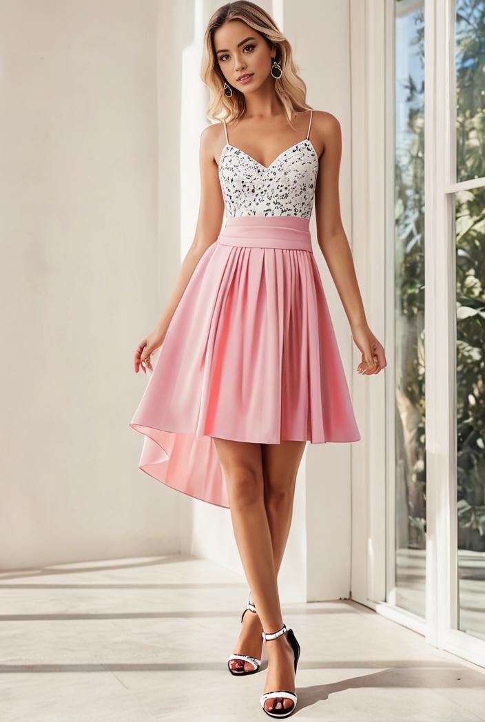 deep v neck lace chiffon bridesmaid dress with asymmetrical hem 137136