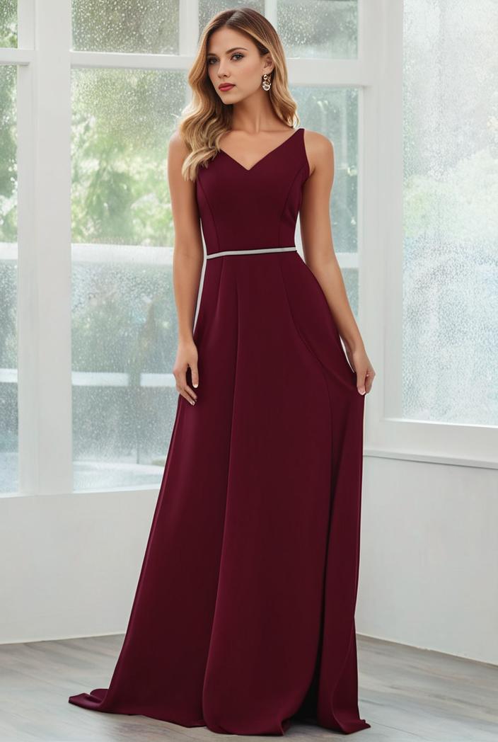 flowy chiffon one shoulder with three straps bridesmaid dress 131707