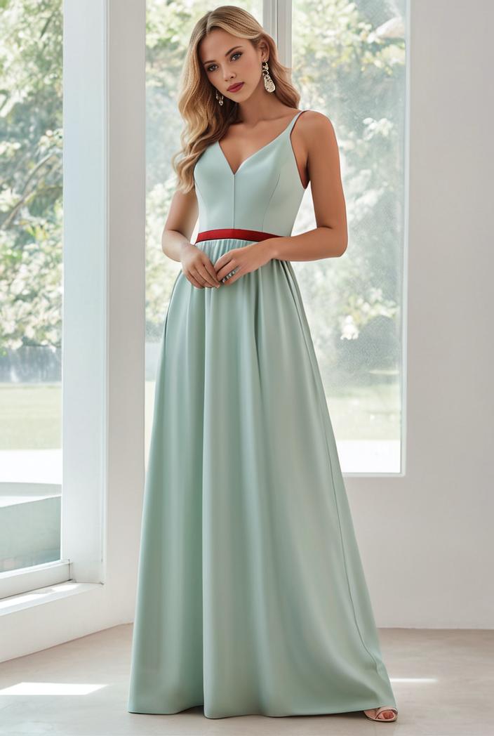 flowy chiffon one shoulder with three straps bridesmaid dress 131709