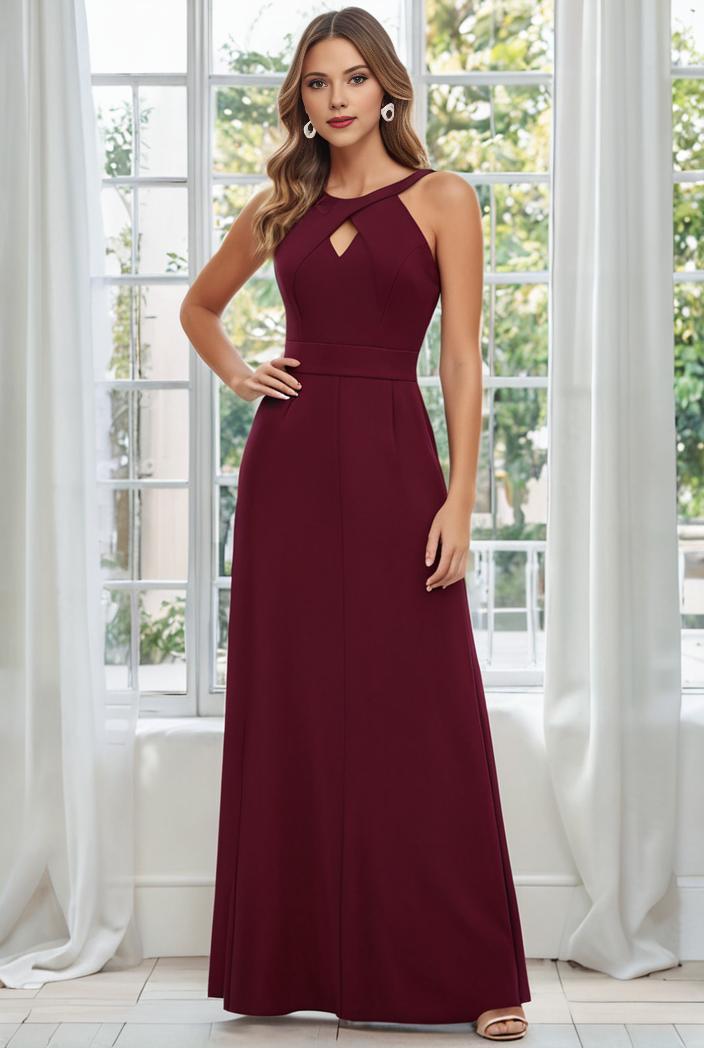 flowy chiffon one shoulder with three straps bridesmaid dress 131714