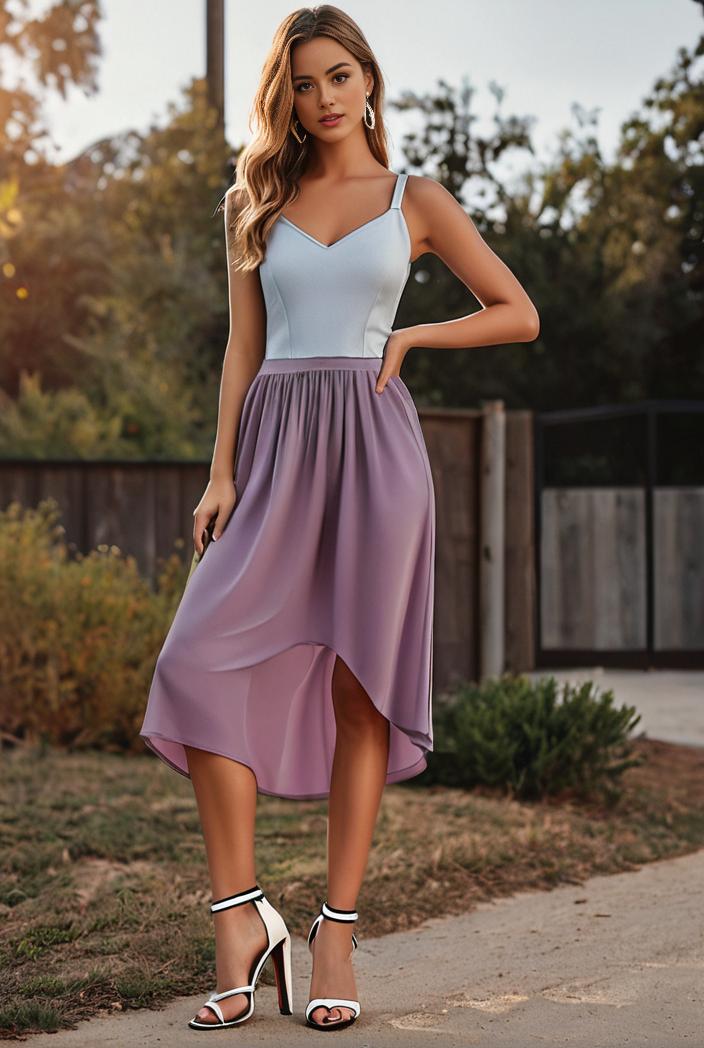 deep v neck lace chiffon bridesmaid dress with asymmetrical hem 137153