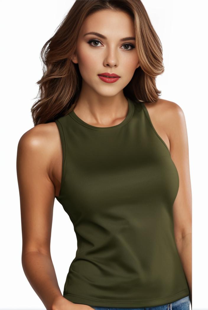 plus size basic tank top women s plus plain round neck medium stretch tank top 137988