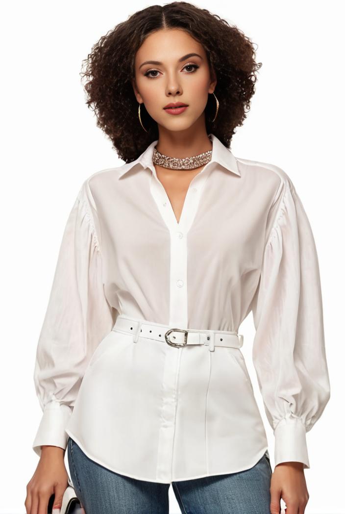 plus size casual blouse women s plus solid button up lantern sleeve turn down collar nipped waist blouse 138102