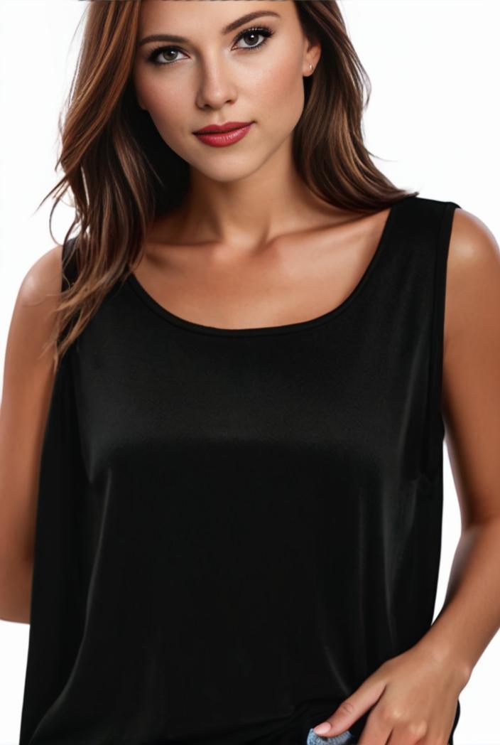 plus size casual tank top women s plus solid square neck slight stretch pleated tank top 138841