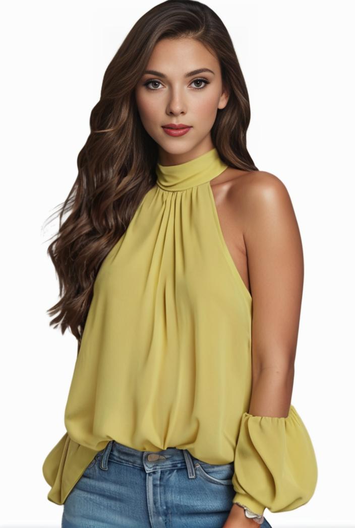 plus size elegant tank top women s plus solid halter neck tie back ruched tank top 140108