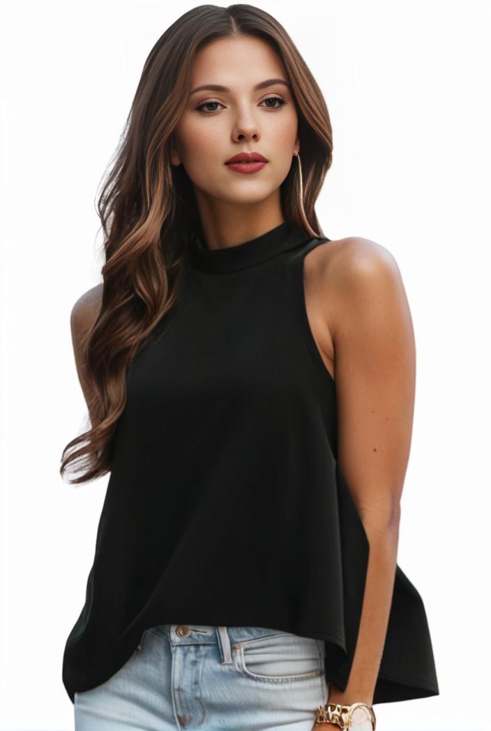 plus size elegant tank top women s plus solid halter neck tie back ruched tank top 140117