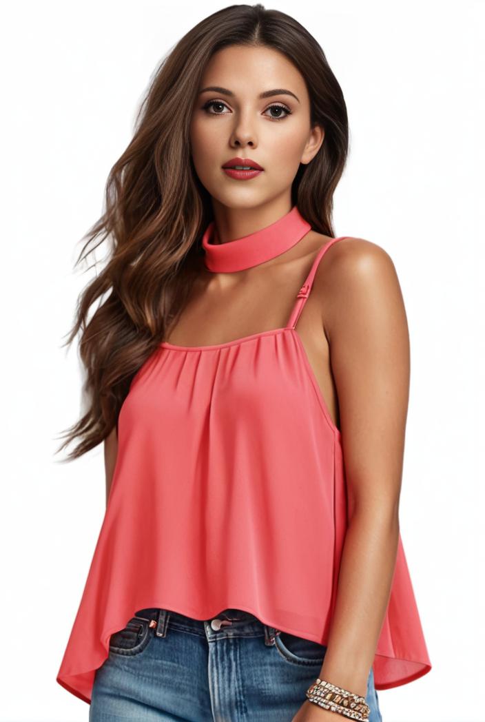 plus size elegant tank top women s plus solid halter neck tie back ruched tank top 140123