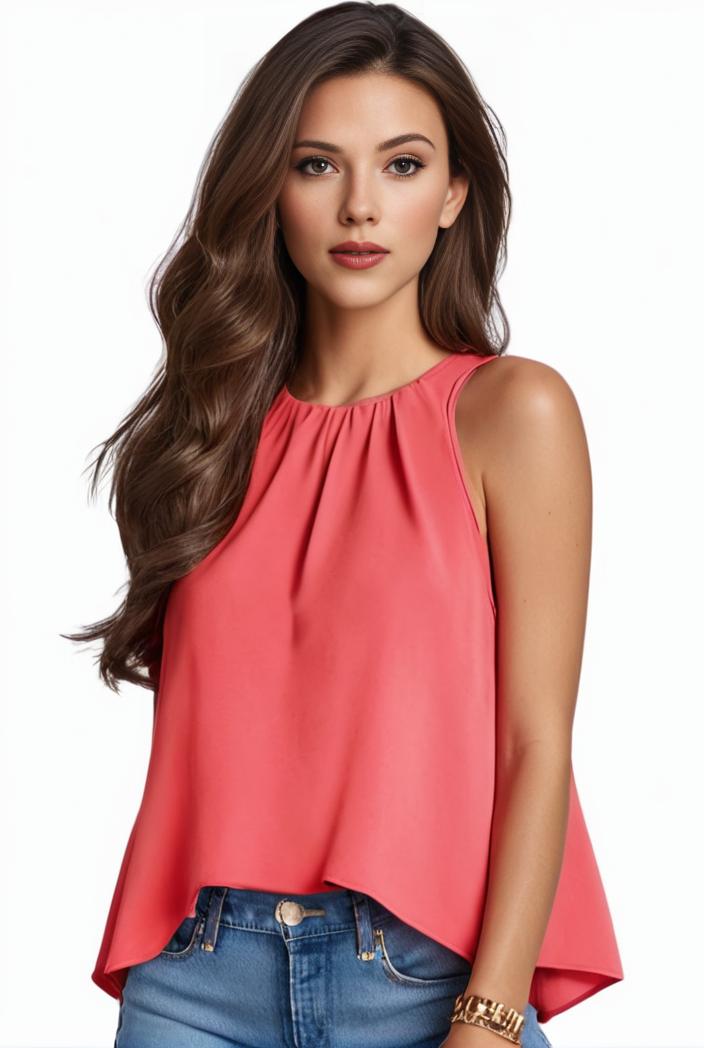 plus size elegant tank top women s plus solid halter neck tie back ruched tank top 140127