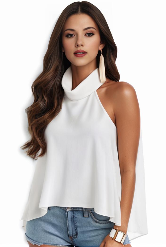 plus size elegant tank top women s plus solid halter neck tie back ruched tank top 140142