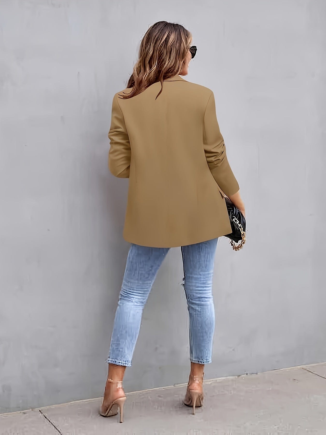 Office Work Lapel Stylish Button Front Blazer