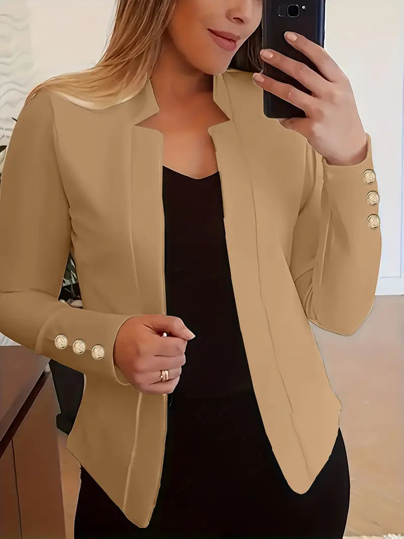 Sophisticated Office Blazer with Stylish Button Detail