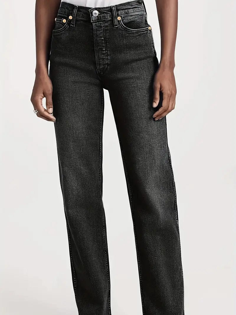 Mid-Stretch Loose Fit Women's Denim Pants