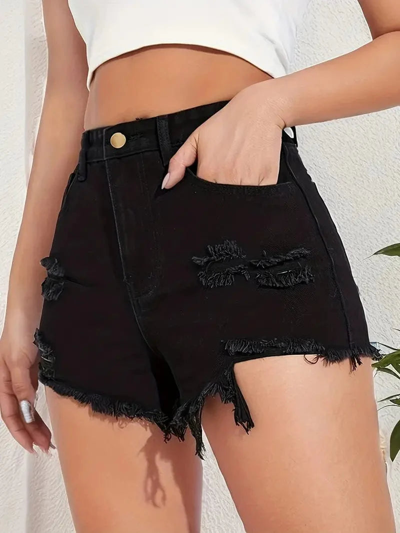 Stylish High-Waisted Denim Shorts for Effortless Summer Vibes