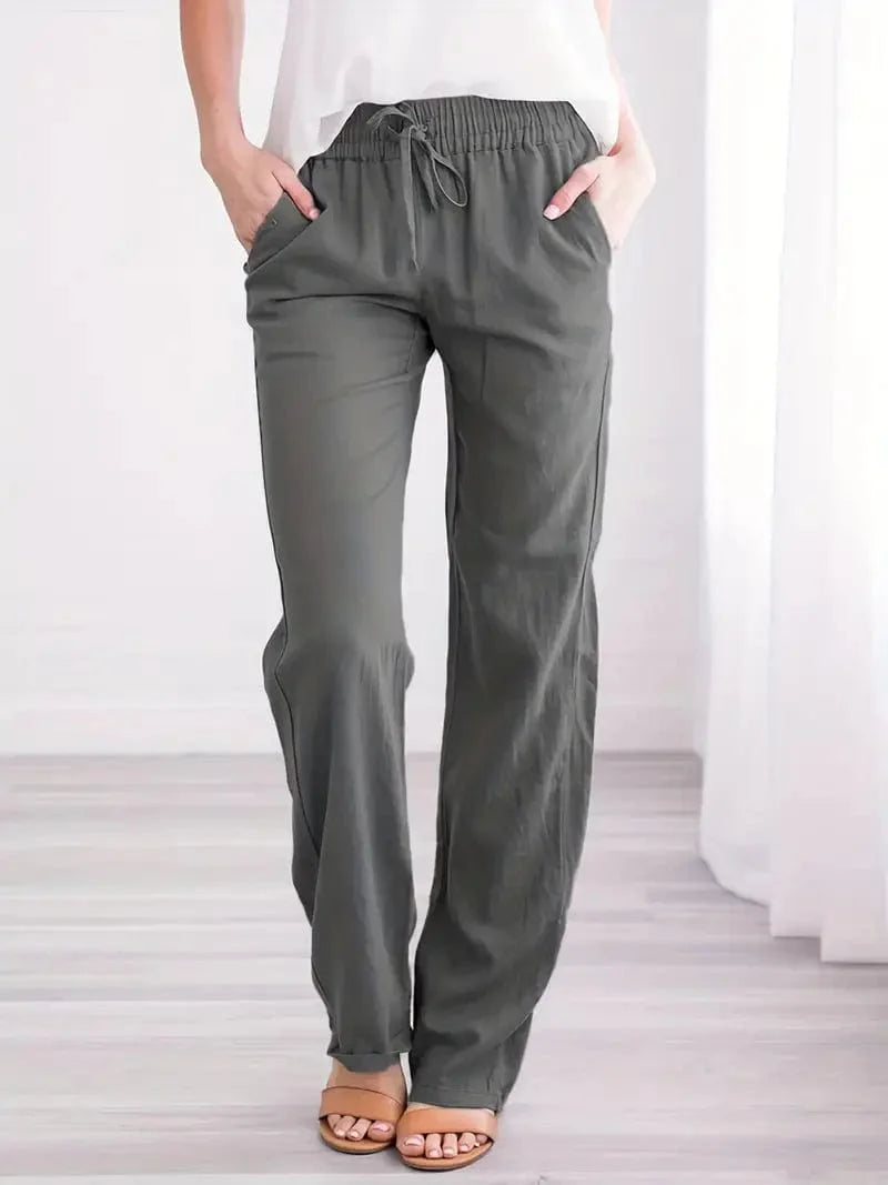 Everyday Drawstring Waist Pants for Women, Stylish Casual Bottoms