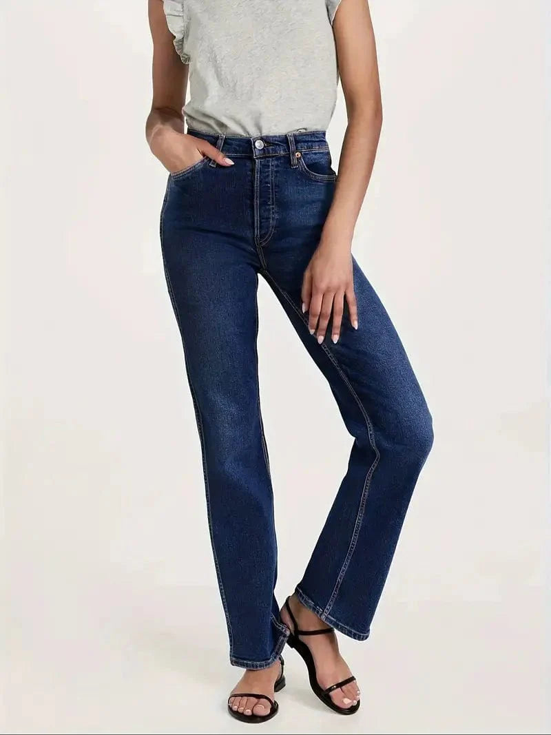 Mid-Stretch Loose Fit Women's Denim Pants