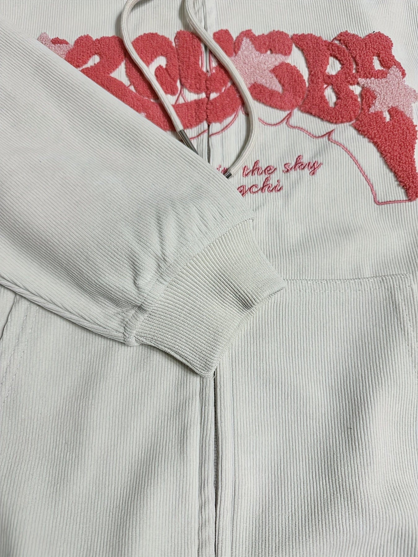 Stylish Zip Up Drawstring Letter Print Slant Pockets Hoodie