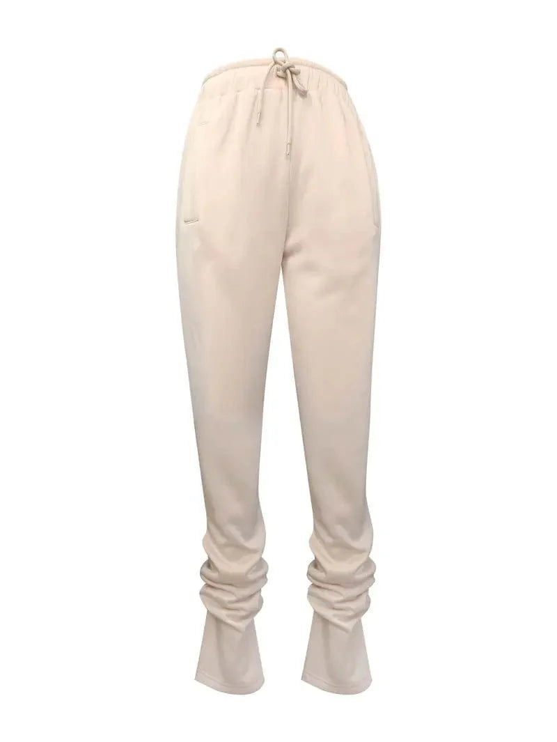 Long Drawstring Pants with Dual Pockets for Women's Fall & Winter Wear