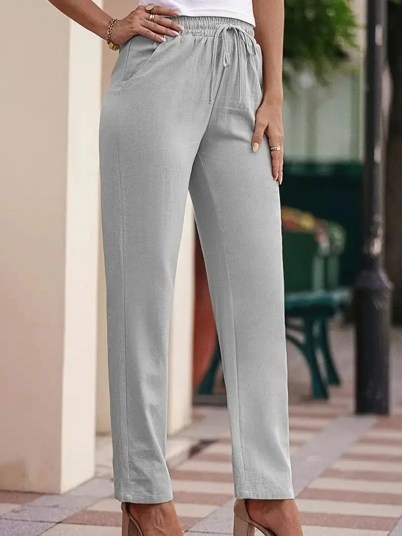 Everyday Drawstring Waist Pants for Women, Stylish Casual Bottoms