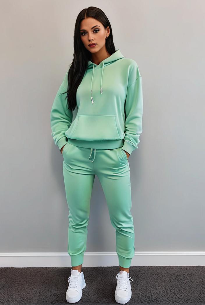 casual drawstring pants and hoodie combo set for women 143722