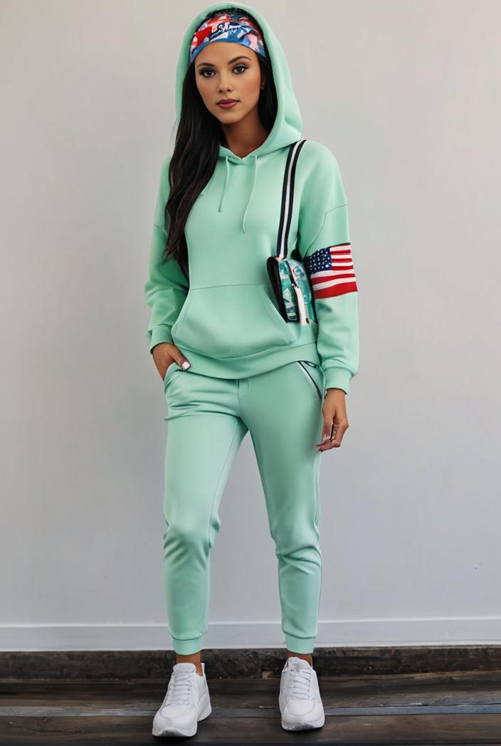 casual drawstring pants and hoodie combo set for women 143723