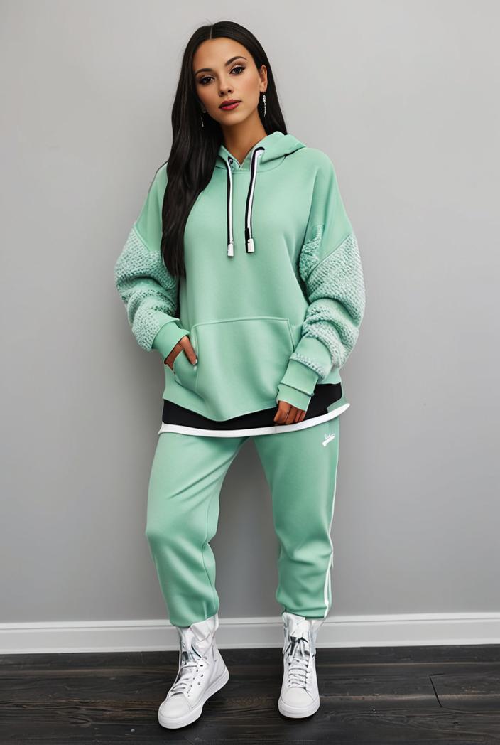 casual drawstring pants and hoodie combo set for women 143725