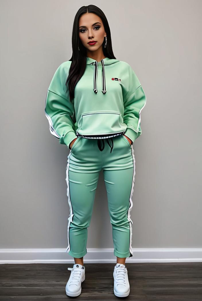 casual drawstring pants and hoodie combo set for women 143726