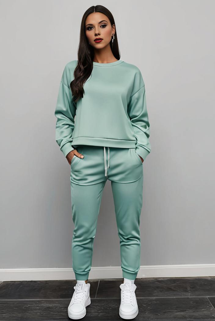 casual drawstring pants and hoodie combo set for women 143728