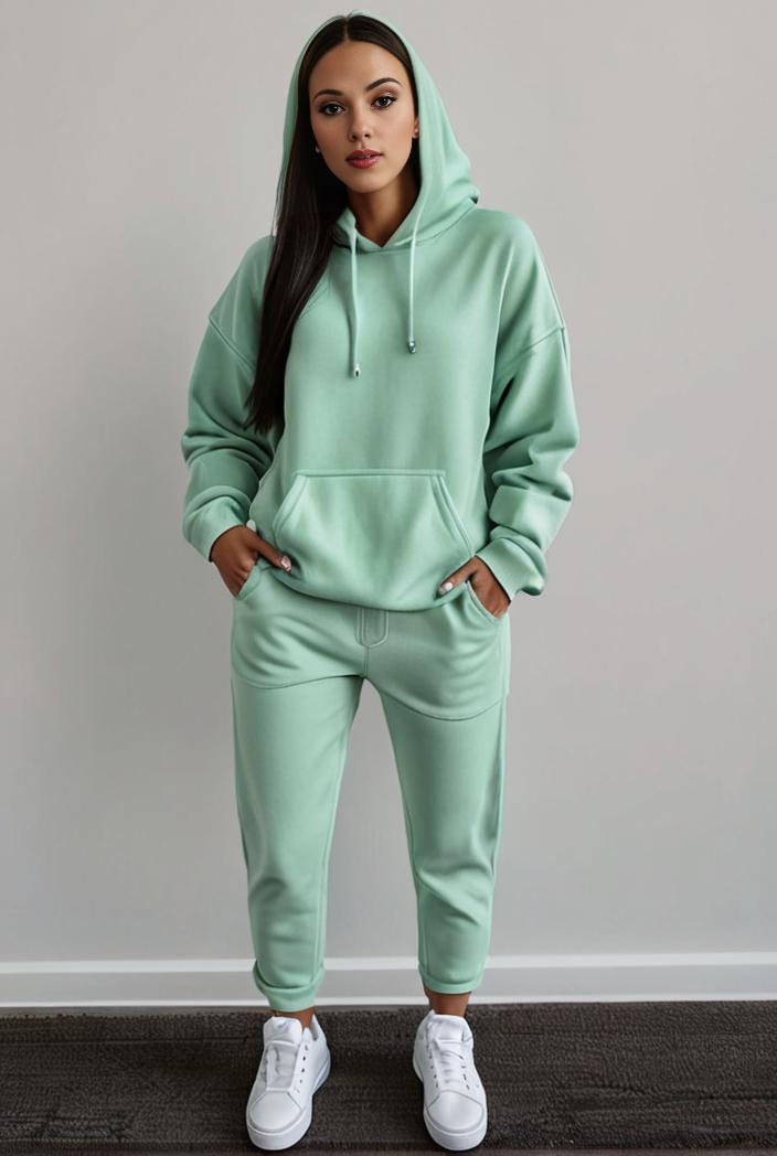 casual drawstring pants and hoodie combo set for women 143729