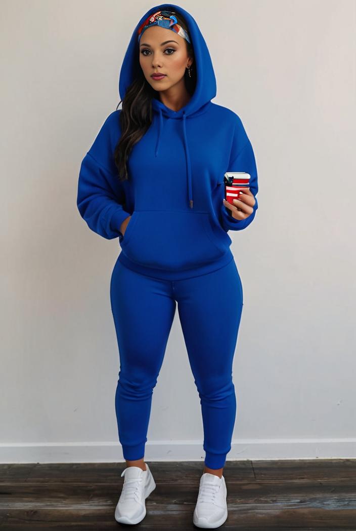 casual drawstring pants and hoodie combo set for women 143731