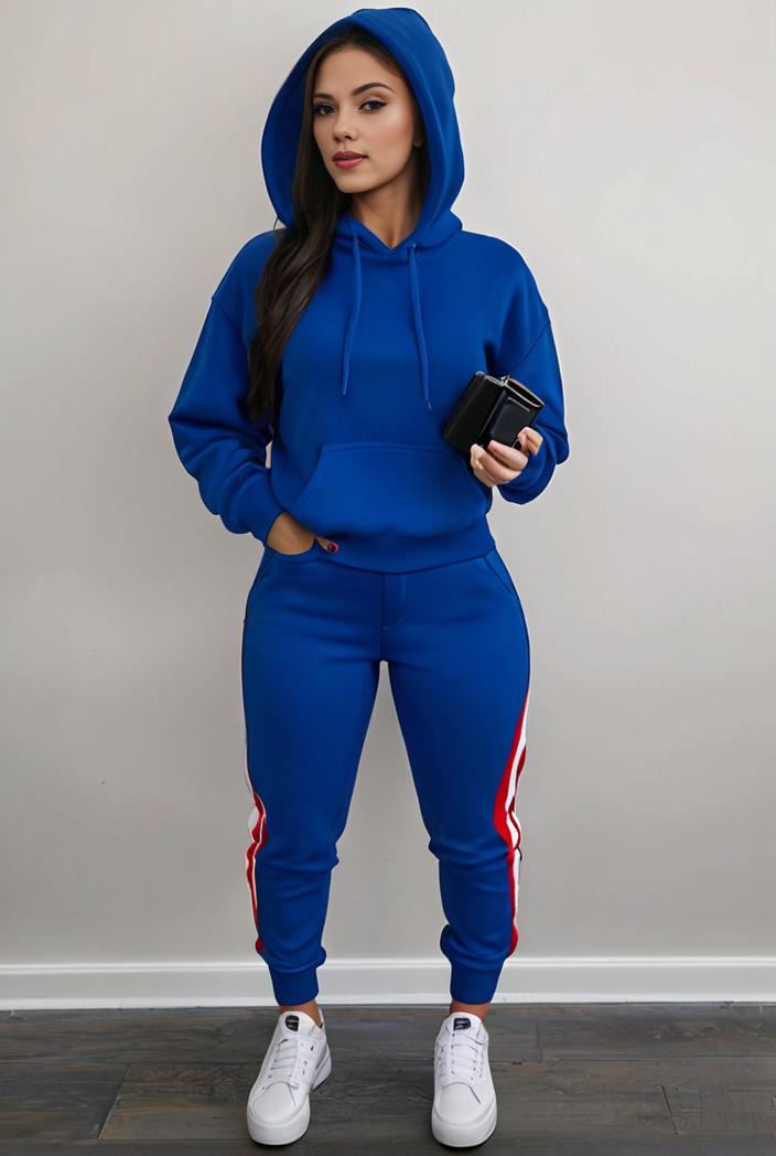 casual drawstring pants and hoodie combo set for women 143732