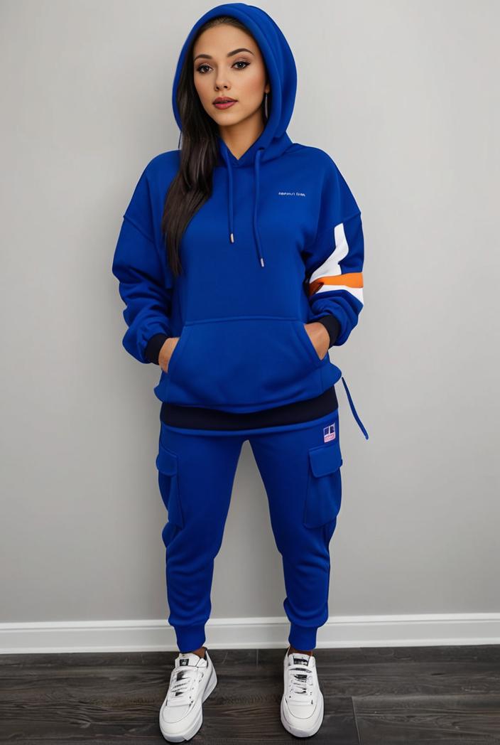 casual drawstring pants and hoodie combo set for women 143733