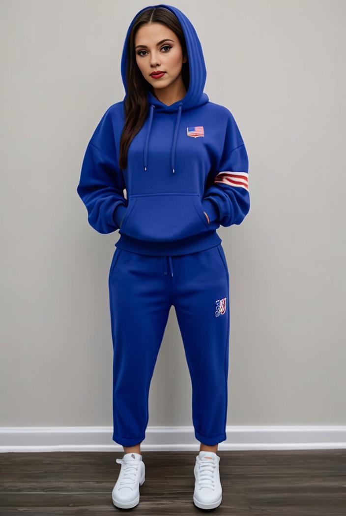 casual drawstring pants and hoodie combo set for women 143734
