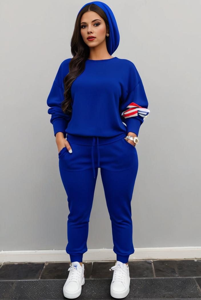 casual drawstring pants and hoodie combo set for women 143736