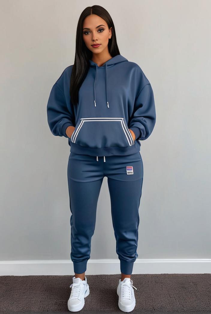 casual drawstring pants and hoodie combo set for women 143738