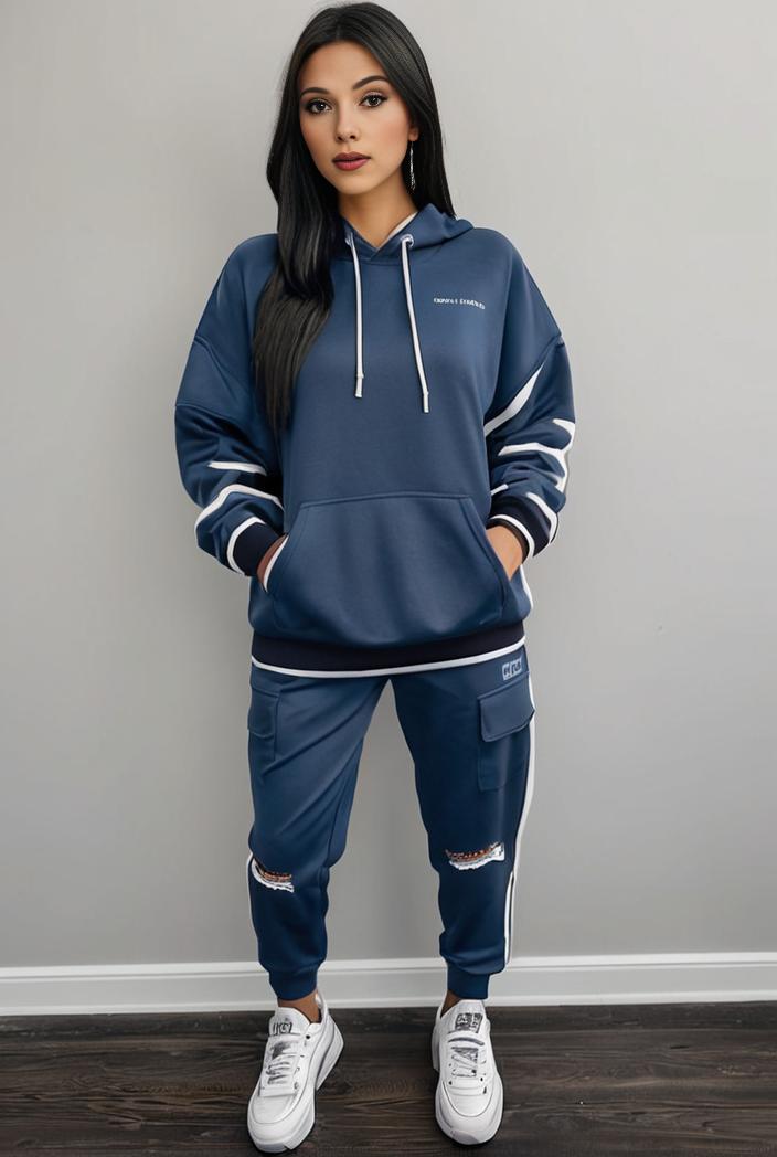 casual drawstring pants and hoodie combo set for women 143741