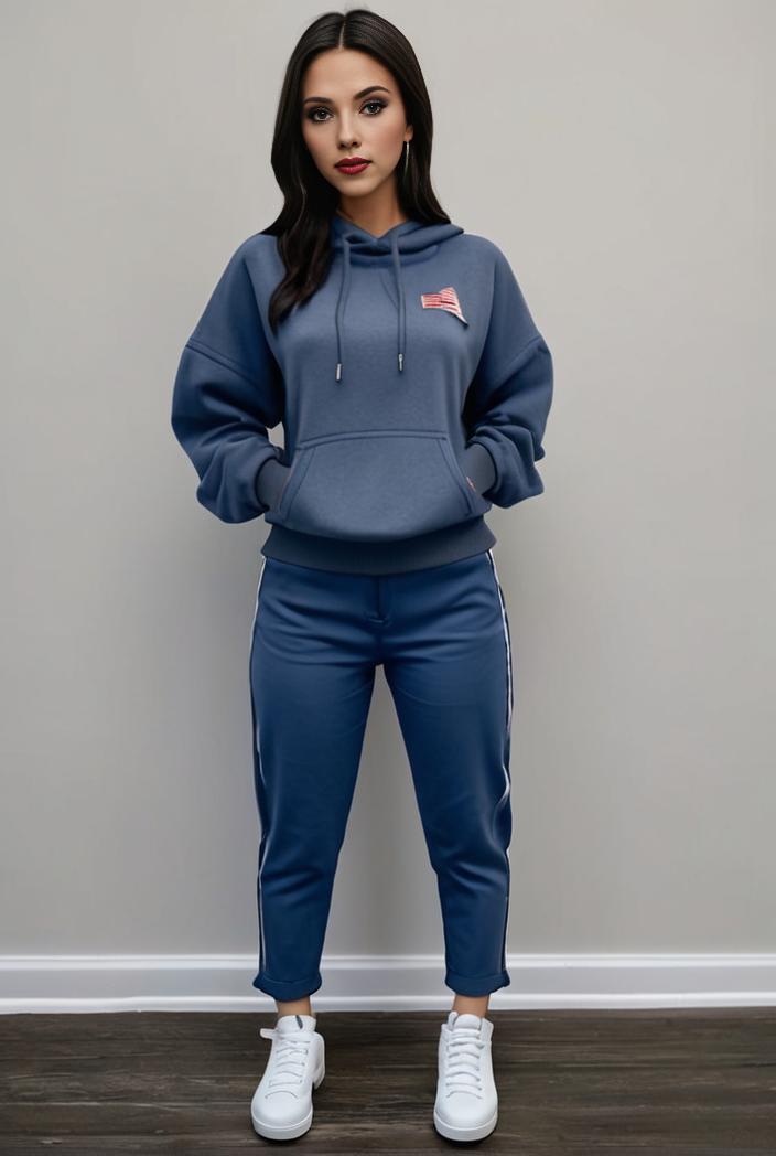 casual drawstring pants and hoodie combo set for women 143742
