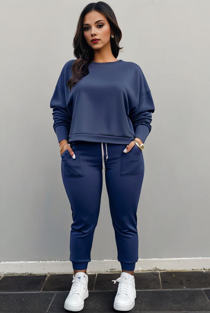 casual drawstring pants and hoodie combo set for women 143744