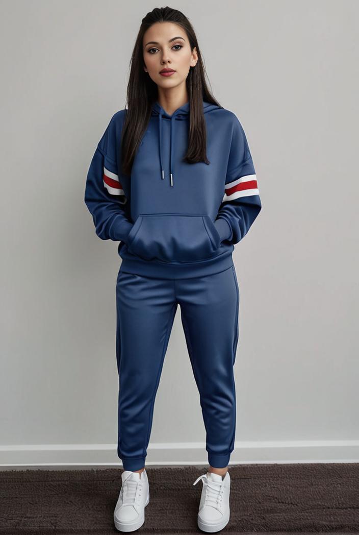casual drawstring pants and hoodie combo set for women 143745